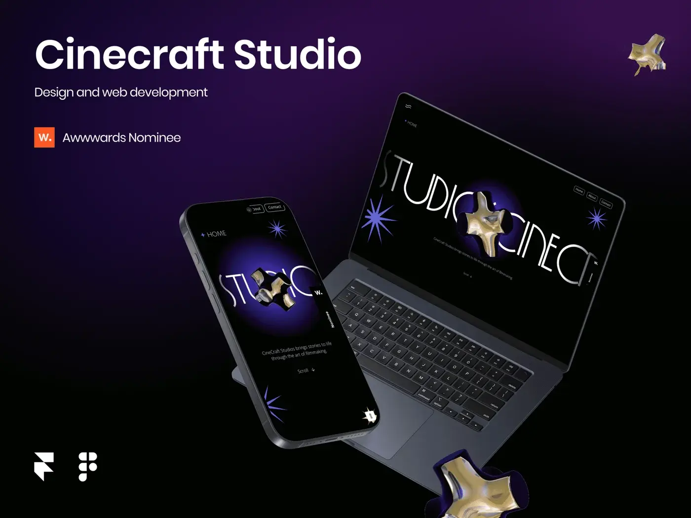 Cinecraft Studio — A 3D, cinematic site for a film studio