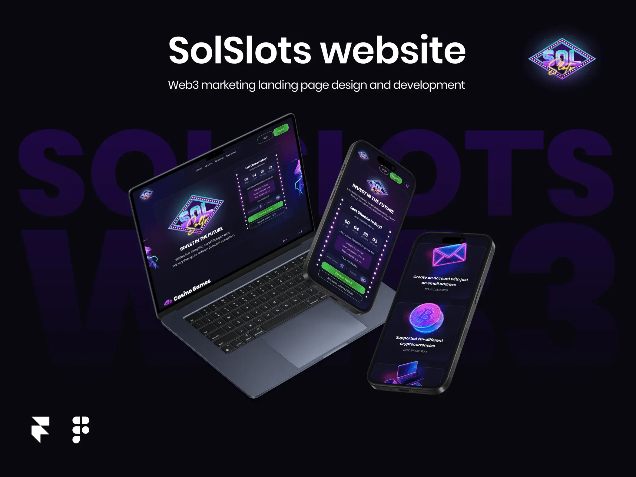 Solslots — A Web3 crypto casino landing page
